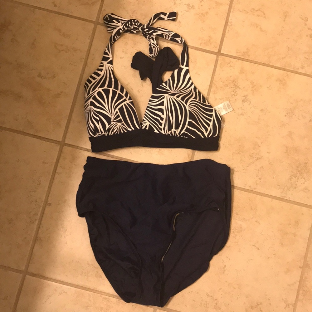 Two piece navy bikini